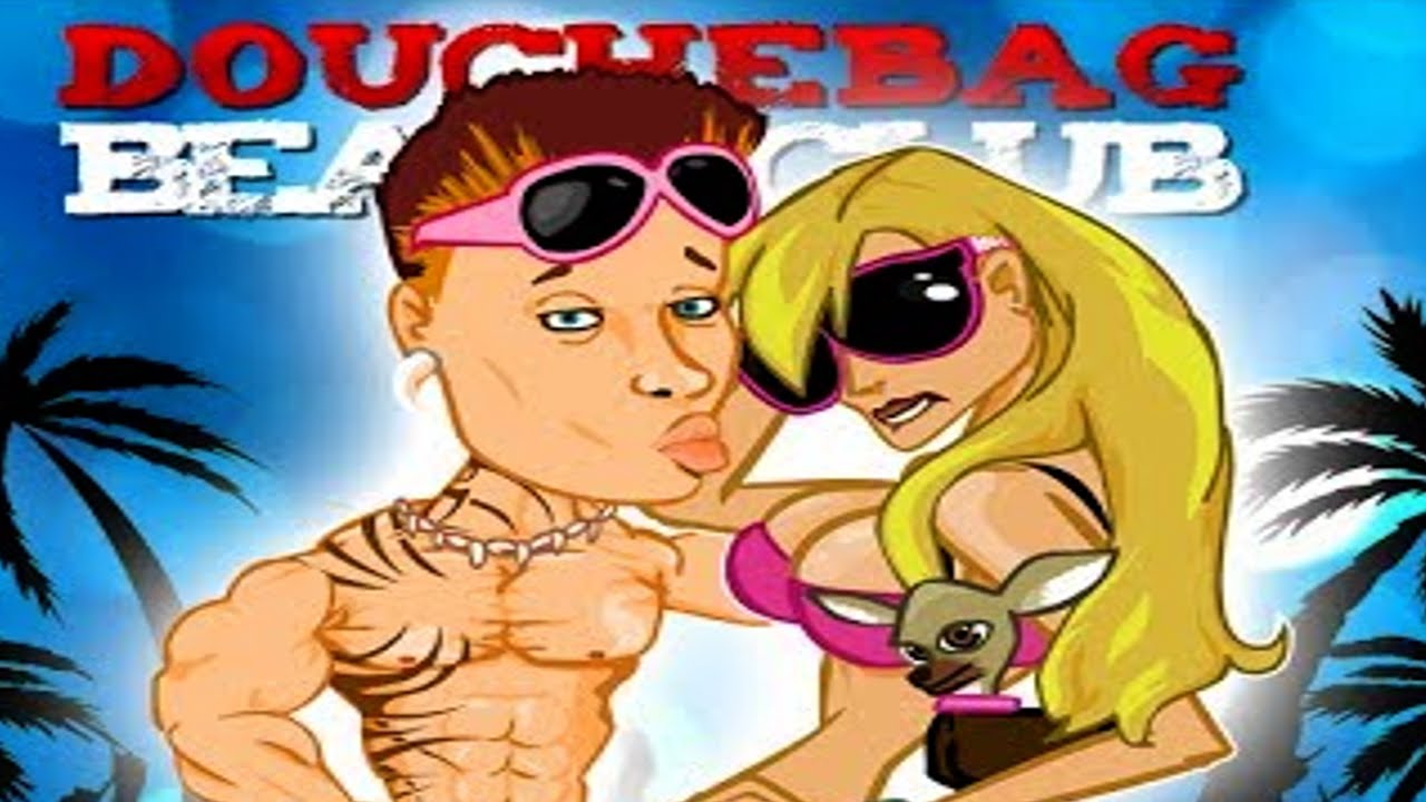 Помогите парню набрать самый высокий рейтинг популярности на пляже и привлечь своей внешностью внимание красивых девушек в игре Douchebag Beach Club