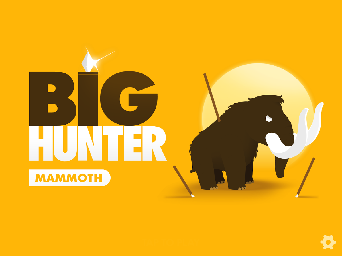 Big Hunter — Открыта охота на мамонтов. Метко кидайте копья в мамонта что бы прокормить свое племя.