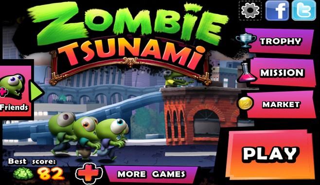 Zombie Tsunami — Зомби-апокалипсис квест в поисках свежей человечинки.