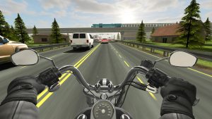 Moto Rider In Traffic