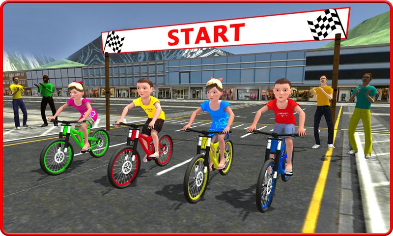 Kids School Time Bicycle Race — Безумные гонки на велосипедах среди школьников.