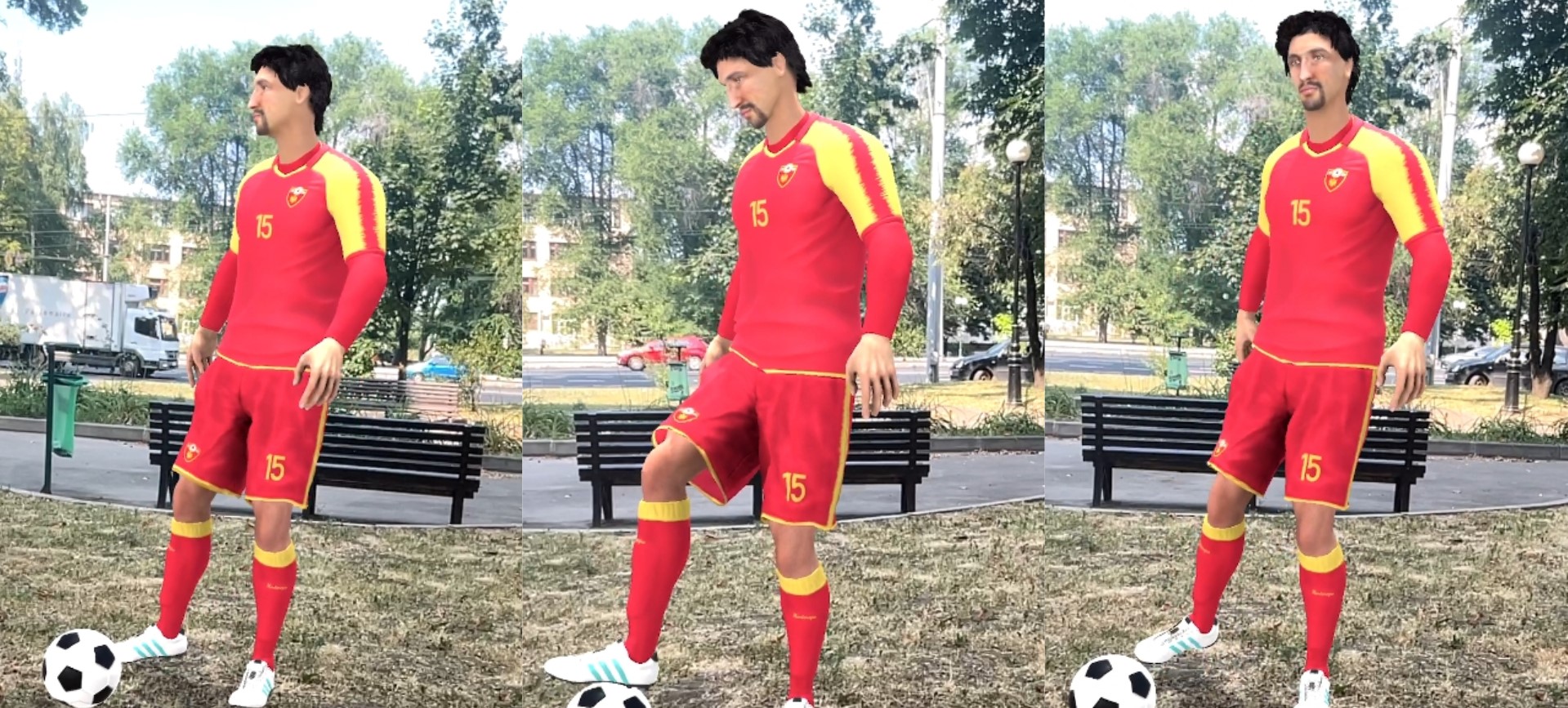 Реалистичная 3D-модель футболиста в AR