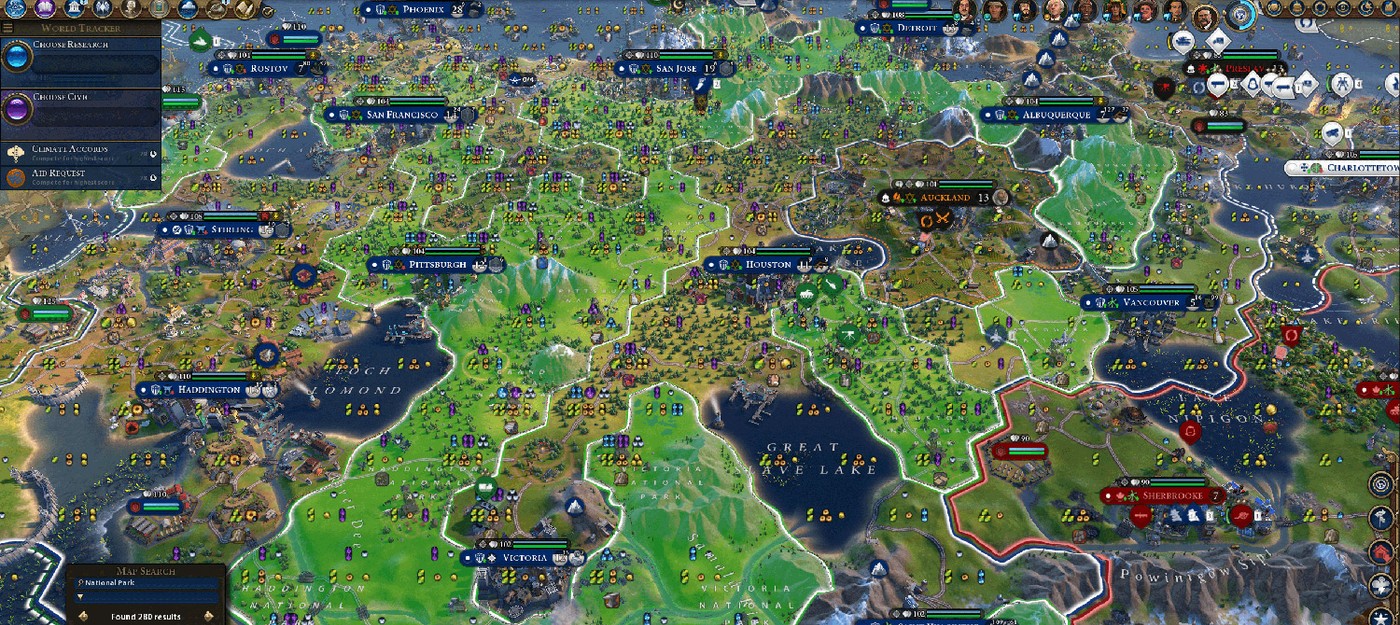 Рекорд в Civilization 6: игрок построил 70 национальных парков в одной империи