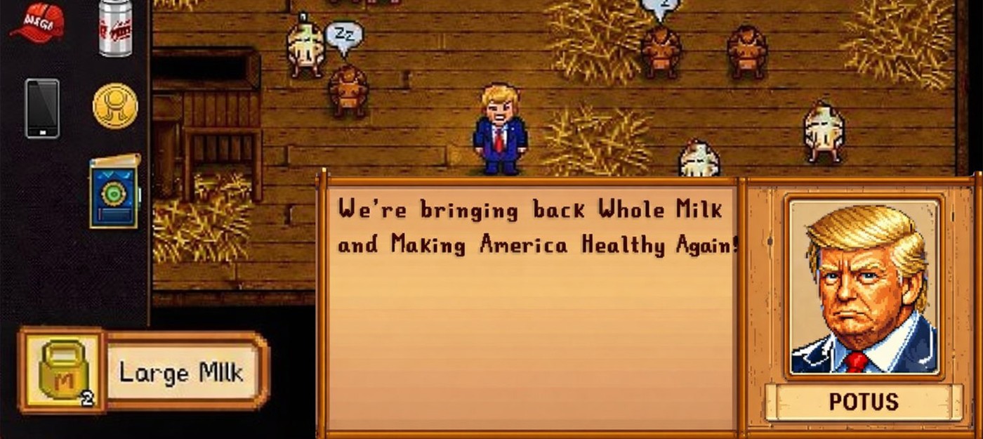 Администрация Трампа использовала AI-изображение Stardew Valley для рекламы закона о молоке и намёков на третий срок