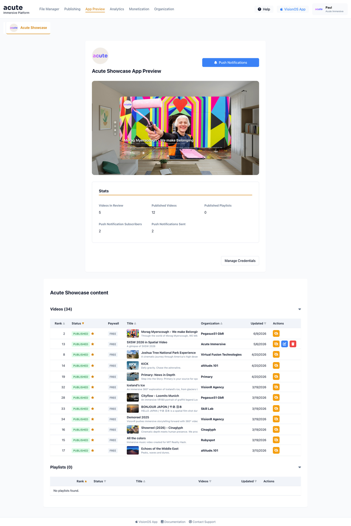 Screenshot der App-Vorschau, bereitgestellt von Acute Immersive