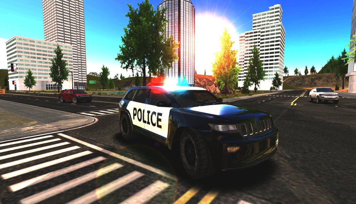 Crime City Police Car Driver - Патрулируйте город, участвуйте в погоне за преступниками управляя полицейским автомобилем.